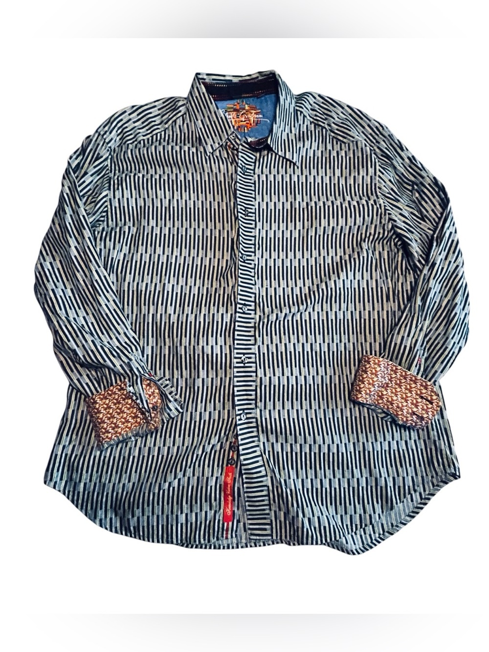 Robert Graham Black & White Vertical Stripe Button-Down Shirt